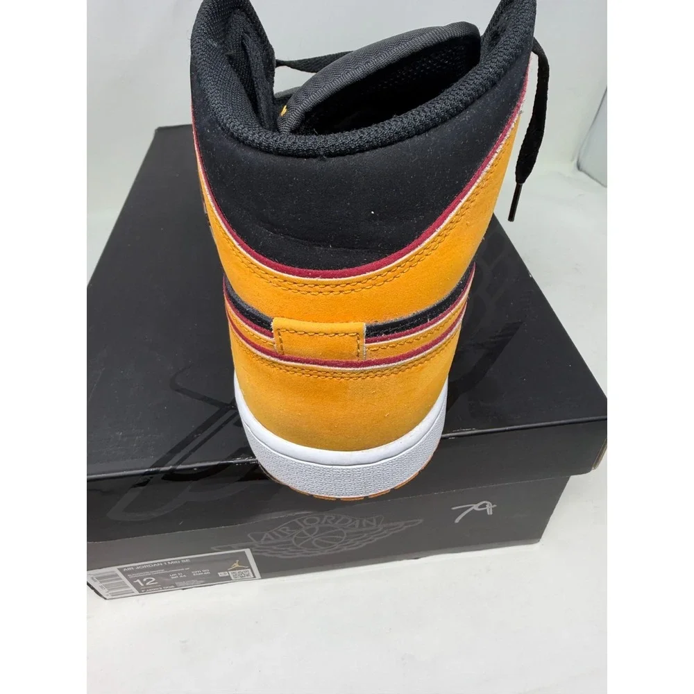 Jordan 1 Mid SE Black Vivid Orange Mens 12 FJ4923-008 W Box